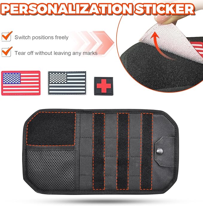 1000D Sun Visor Organizer Fits Most Car, SUVs, and Trucks | with Zipper Visor Storage Pouch, Car Sunglasses Holder, Hard Molle Panel for Tactical Gears