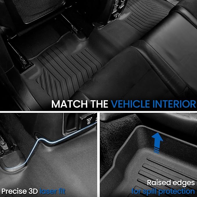 Floor Mats Set for Jeep Grand Cherokee 2011-2021 & 2022 WK2 (Not for 2022 WL or L), All Weather TPE Backrest Mat Trunk Mat Cargo Liner Door Sill Guards Accessories
