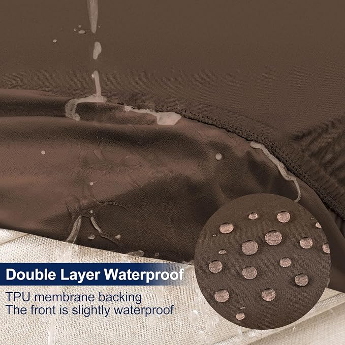 Smiry 12 Pcs Waterproof Patio Cushion Covers, Stretch Outdoor Furniture Covers
