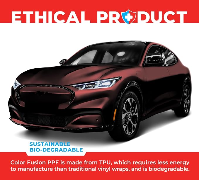 ColorFusion PPF by VViViD, Matte Stealth Demon Black Dry Apply PPF Vinyl Car Wrap Roll 10ft x 5ft