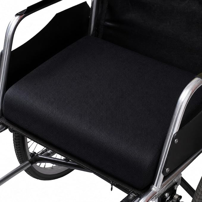 Bariatric Seat Cushion for Heavy People, 19x17x3 Inch, Memory Foam, Removable Washable Cover, Wheelchair & Mobility Scooter Pad (Medium)