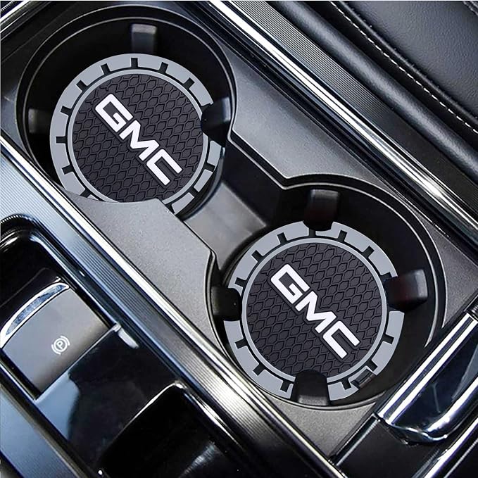 Car Cup Holder Coaster for GMC Sierra Denali Canyon Terrain Yukon Jimmy Acadia Recessed Silicone Cupholder Coaster Interior Accessories 2.75IN 2Pack 04