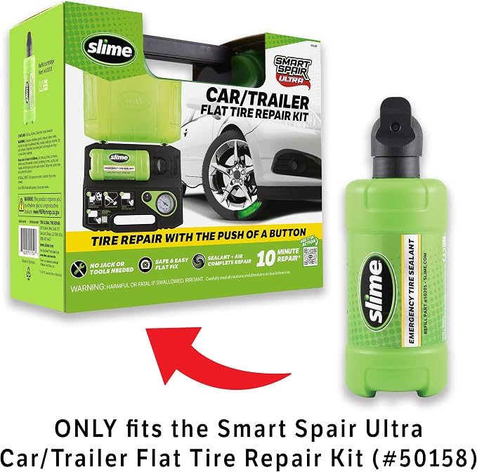 Slime 10201 Sealant Replacement Cartridge Only for Smart Spair Ultra Car Flat Tire Repair Kit, 22oz