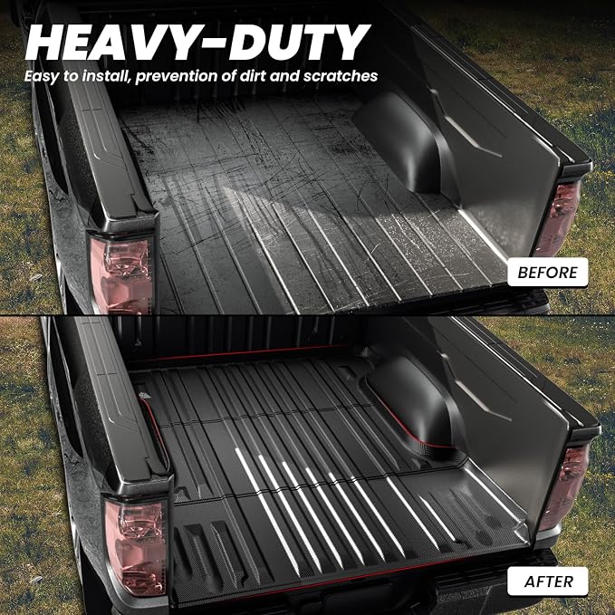 LASFIT Bed Mat for Toyota 2007-2021 Tundra 6.5FT/6.5' Truck Bed Mat All Weather 6.5 FT Bed Liner for Toyota Tundra 2021 2020 2019 2018-2007 Accessories TPE Trunk Mat Cargo Mat (Not Fit Drop-in Liner)