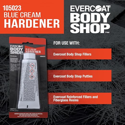 Evercoat Body Shop 105023 Blue Cream Hardener for Use with Fillers, Putties, Reinforced Fillers & Fiber Glass Adhesive Fill & Finish Products 2.75 Fl Oz.