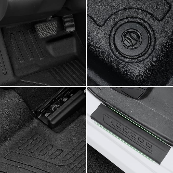 Floor Mats for 2016-2021 Honda Civic Sedan/Coupe/Type R/Insight | 2017-2021 Hatchback, All Weather Floor Liners & Door Sill Guards, Custom Fit Precise Coverage, Waterproof TPE Material
