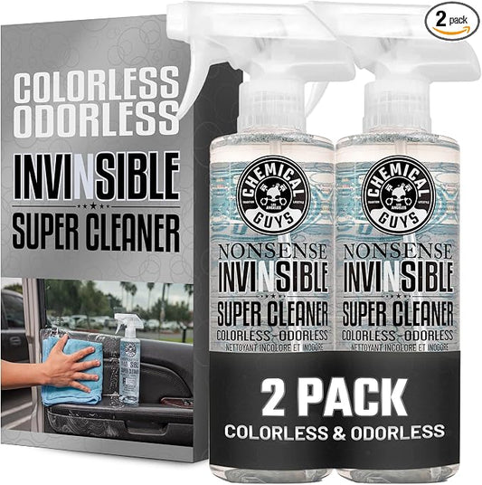 Chemical Guys Nonsense Colorless & Odorless All Surface Cleaner - Interior Cleaner, Safe for Vinyl, Rubber, Plastic, Carpet, and Upholstery, pH Balanced, Residue-Free, Unscented, 16 Fl Oz, Pack of 2 | Colorless, odorless, residue-free cleaner lifts dir...