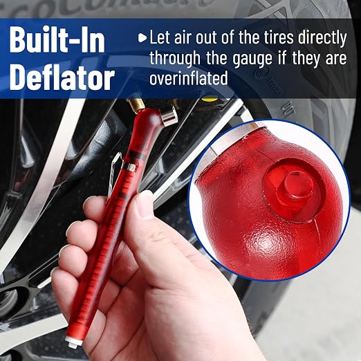 UNCO Pencil Tire Gauge - 3 Pack, 10-75 PSI, Car & Bike Tire Pressure Gauge