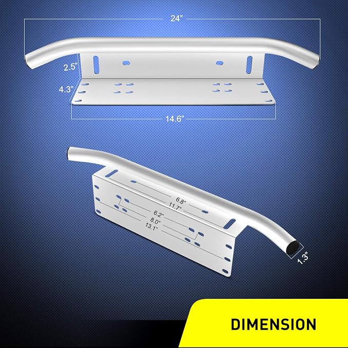 Nilight Led Light Bar Mounting Bracket Front License Plate Frame Bracket License Plate Mounting Bracket Holder For Off-Road Lights Led Work Lamps Lighting Bars,Silver, 2 Years Warranty