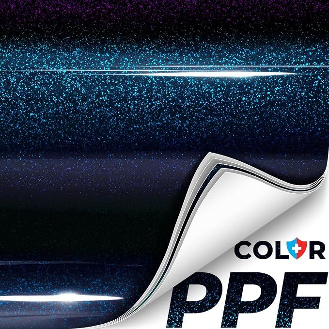 ColorFusion PPF by VViViD, Gloss Cosmic Blue Dry Apply PPF Vinyl Car Wrap Roll 10ft x 5ft