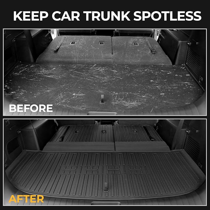 Floor Mats for Kia Telluride Gas 2027, All Weather Floor Mats Trunk Cargo Liner with Backrest Protectors Accessories, Full Coverage Set (Fit 7/8 Seats)