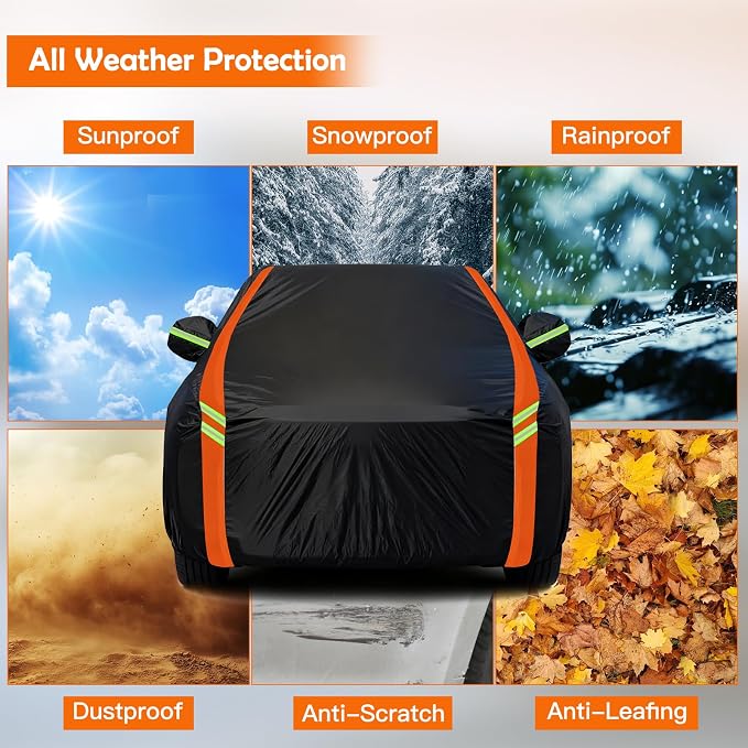 Universal Fit Car Cover for Sports/Small Car Length up to 163in, Waterproof Automobiles Cover All Weather Compatible with BMW Z3, Mazda Miata/MX-5, Honda S2000, Chrysler Crossfire