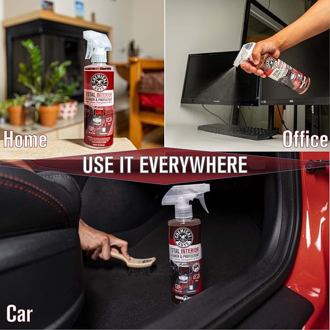 Chemical Guys, Total Interior Cleaner & Protectant, Black Cherry, 16 oz | Cleans leather, vinyl, plastic and glass in one step with a Black Cherry scent and a fresh, factory-style finish