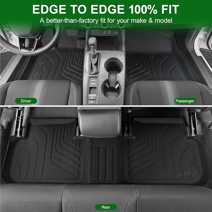 Floor Mats for 2022-2026 Honda Civic Sedan Hatchback Si (Include Sport, Not for Hybrid, 2nd Row with & w/o USB Port), for Acura Integra 2023-2026, TPE All Weather Durable Floor Mats