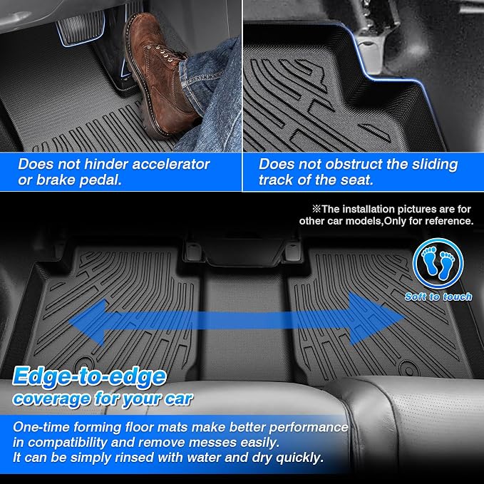 Cartist Floor Mats and Cargo Liner Fit for Hyundai Santa Fe 2024 2025 2026 (Fit Gas Only) All Weather Floor Mat Santa Fe Accessories Heavy Duty Carpet Protection