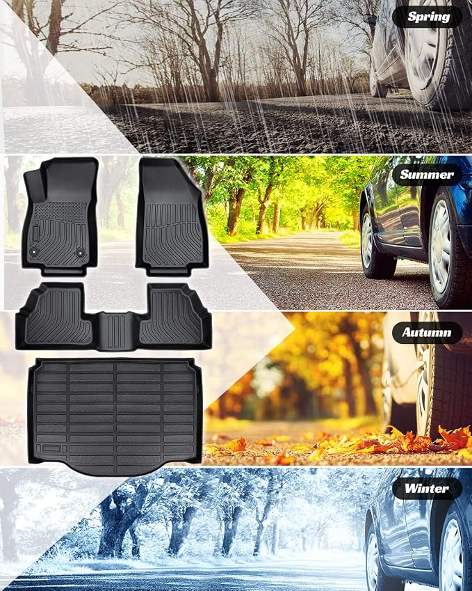 Floor Mats for Chevy Trax 2014-2023 & for Buick Encore 2013-2023 (Not GX) Front 2nd Seat Automotive Cargo Liner 4 Pcs 2014 2015 2016-2021 2022 for Chevrolet & for Buick Encore All Weather Accessories