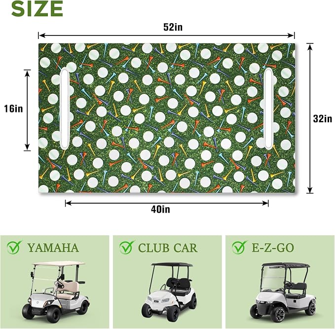 Golf Cart Seat Covers Club Car Golf Cart Accessories for Men Women Golf Carts Seat Towel Blanket 2-Seat Golf Cart Decorations