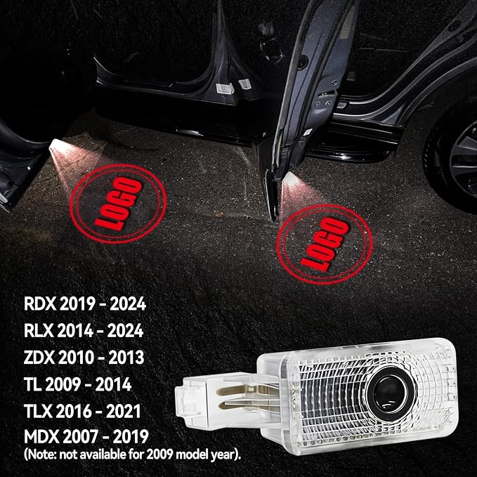 4 Pack Car Led Door Light Logo Projector Compatible with RLX/MDX/ZDX/TLX/TL/RDX Series, HD Welcome Lights Never Fade Door Light LED Puddle Light (Red White)