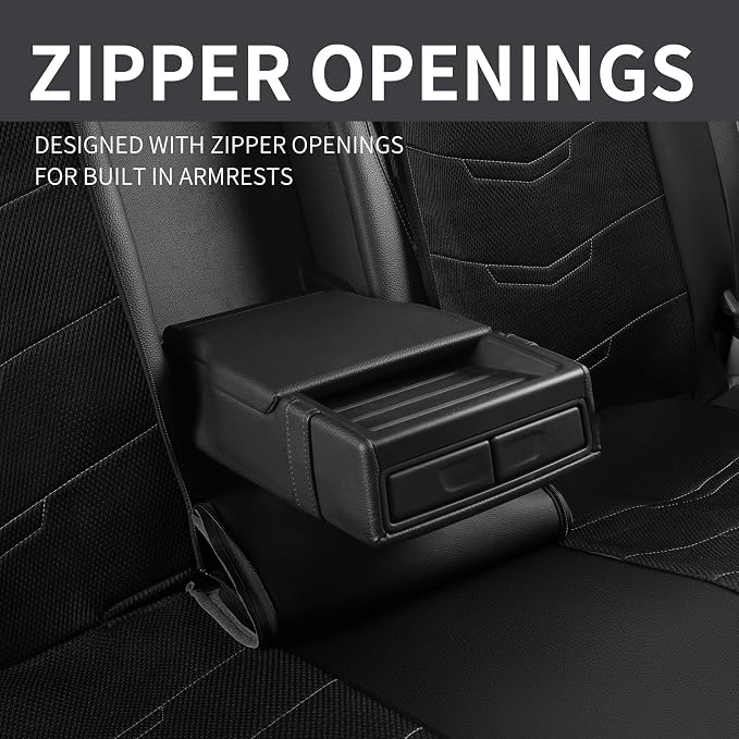 HChengkikz Car Seat Cover, Breathable and Sporty (Black + Gray) | Leather, Universal Fit for Most SUVs, Cars, Sedans, Trucks, Airbag Compatible, Easy to Install