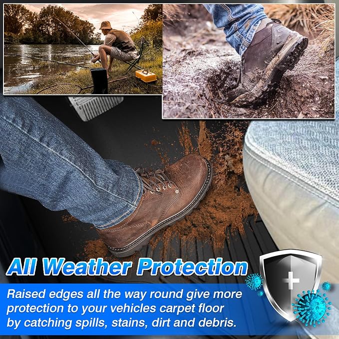 Express Floor Mats - Car Mats for 2015-2025 Chevrolet Chevy Express Van & GMC Savana Van 1500/2500/3500, All Weather Floor Mat for Express Accessories, Car Accessories