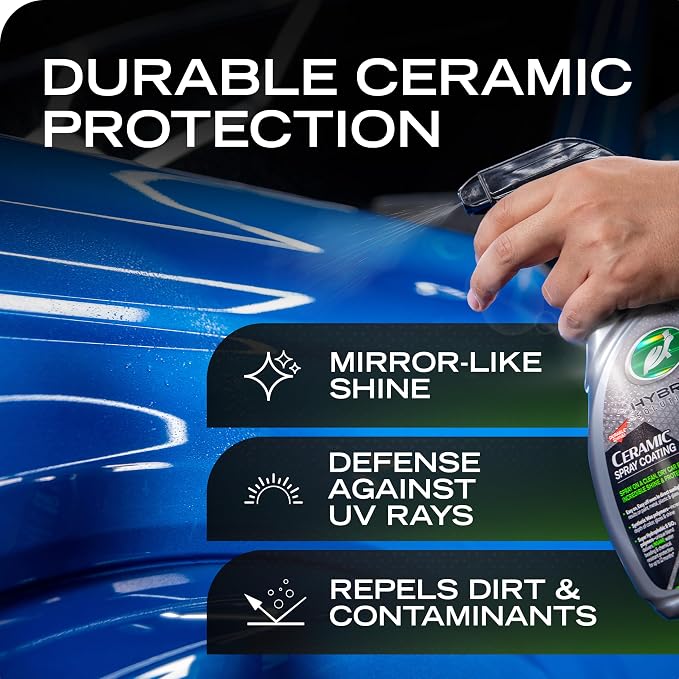 Turtle Wax Hybrid Solutions Ceramic Spray Coating, High Shine Car Wax, Offers Durable Paint Protection, Extreme Water Beading Action, Safe for Glass, Wheels, Trim and More, 16 oz (Pack of 1)