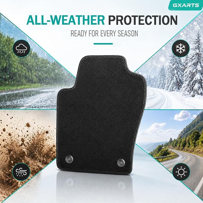 GXARTS Waterproof Car Floor Mats Carpet Full Set Fit for Ford Explorer Limited 2011 2012 2013 2014 7Seats | All-Weather Protect ，with Anti Sliding Buckle