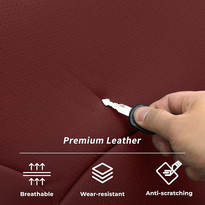 coverdream Sienna Seat Covers Custom Fit for 2021-2026 Toyota Sienna LE/XLE (8-Passenger),2nd Row Bench w/Removable Middle Seat,Fully Covered,Waterproof Leather Car Seat Protector (Full Set,Wine Red)