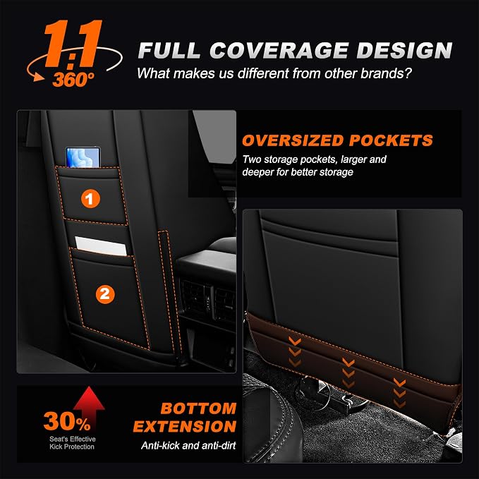 AOMSAZTO Custom Fit Seat Covers for Toyota 4Runner 2025 2026 | Full Set Faux Leather Car Seats Cover for 4Runner Accessories Black&Gray(5 Seats Model Only)