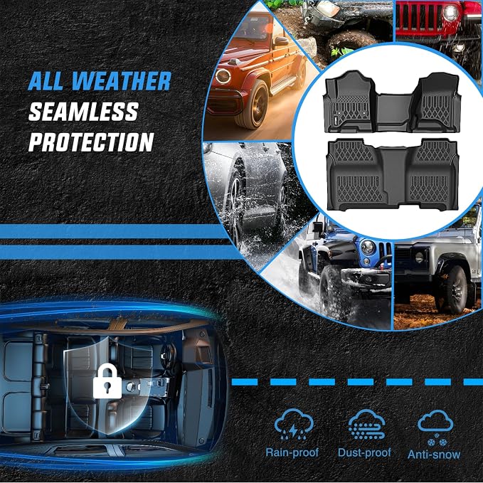 Nilight TPE Floor Mats for Chevy Silverado GMC Sierra 1500 Crew Cab 2014-2018, Chevrolet Silverado Sierra 2500HD 3500HD 2015 2016 2017 2018 2019 All Weather Custom Fit Heavy Duty Floor Liners