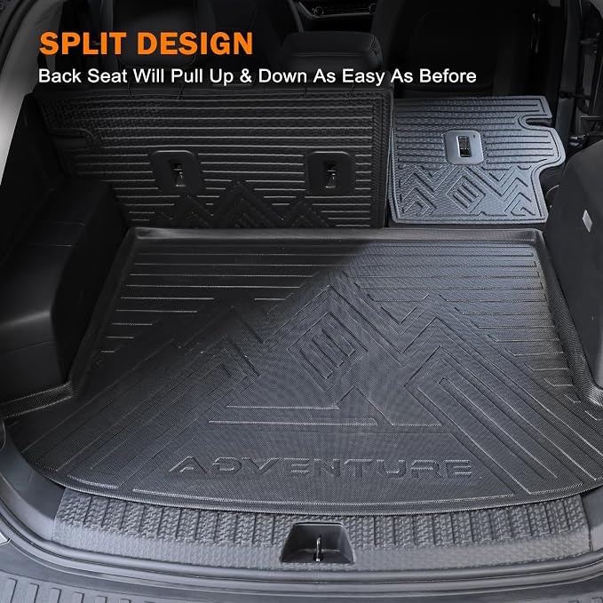KUST Floor Mats Set for 2022-2026 Jeep Grand Cherokee, Include 4XE | Not for L, Rear Trunk Mat, Backrest Mats, All Weather Protection, TPE Rubber, Raised Edge