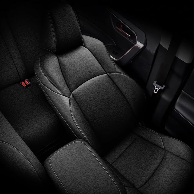 AOMSAZTO Custom Fit Seat Covers for Toyota C-HR 2018-2022 Full Set Black | CHR Seat Covers Premium Faux Leather Breathable Compatible Airbag Scratch Resistant 1:1 Customized Seat Cushion Protectors