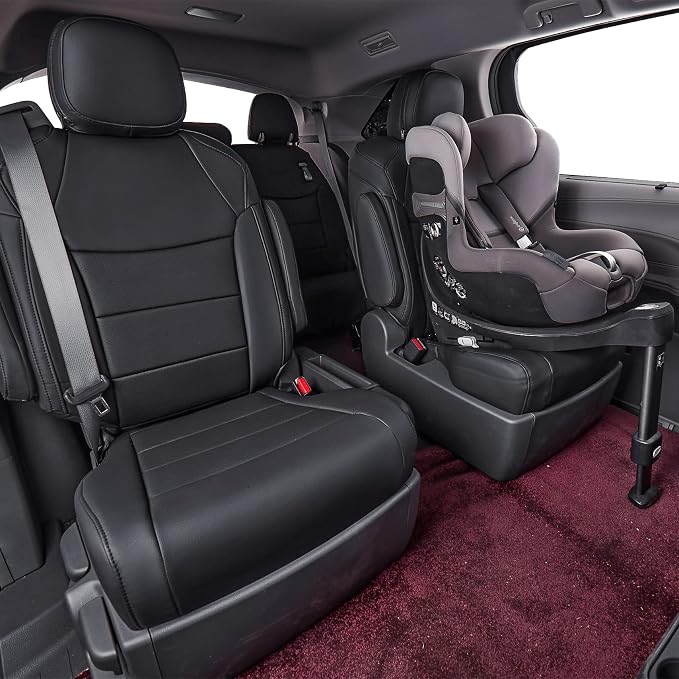 coverdream Sienna Seat Covers Custom Fit for 2021-2026 Toyota Sienna Limited,Platinum,7-Seater,2nd Row Captain Seats W/Leg Rest,Waterproof Faux Leather Car Seat Protector(Full Set,Black)
