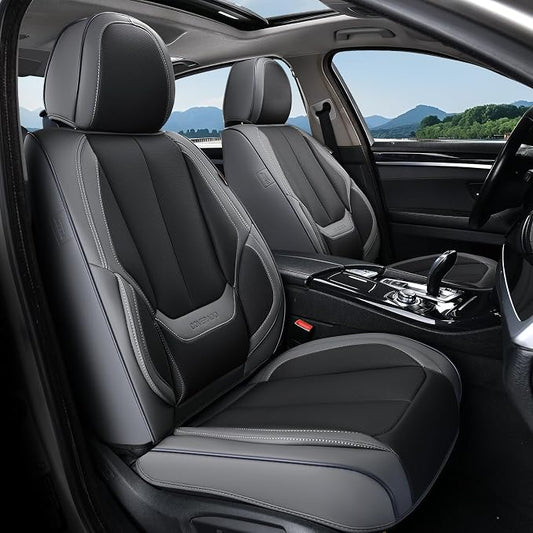 Coverado Car Seat Covers, Seat Covers for Cars, Waterproof Leather Auto Seat Protectors, Leather Car Seat Cushion, Car Interiors Accessories Universal Fit for Most Cars