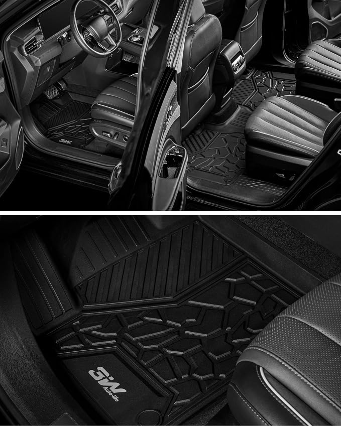 3W Ford Maverick Floor Mats Fit for 2022-2025 2026 (Only Fits Gasoline Models) 1st & 2nd Row All Weather Floor Liners for Ford Maverick,Black