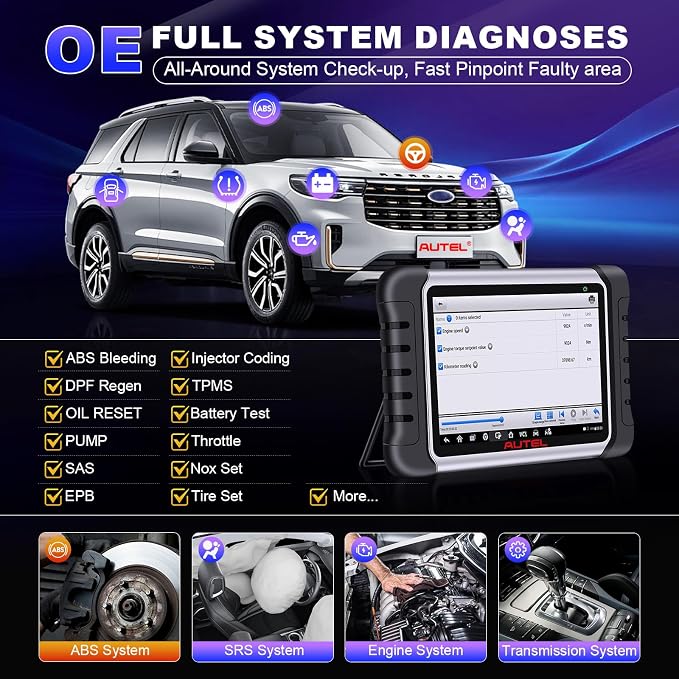 Autel Obd2 Scanner Diagnostic Tool MaxiCOM MK808Z: 2026 Bidirectional Scan Tool, 28+ Service, Active Tests Scanner for Car, All System OBD2 Diagnostics Car Scanner for DIY, Mechanic and Small Shops