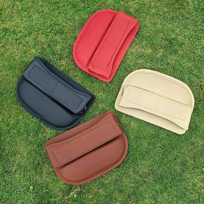 Seat Gap Organizer Car Seat Console Organizer Front Seat Side Storage Bag Center Console Side Pocket Car Seat Crevice Storage Seat Gap Filler Between Seat Storage Pouch（Beige）