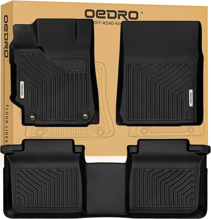 OEDRO Floor Mats Fit for 2015-2017 Toyota Camry, All-Weather Protection | Custom Fit Camry TPE Floor Liners Includes 1st and 2nd Row