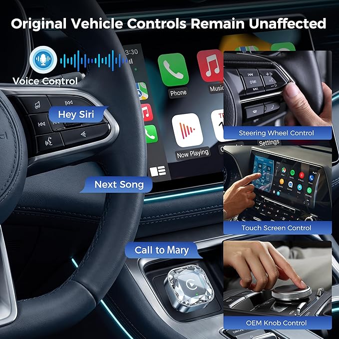 Wireless CarPlay& Android Auto Adapter, Plug in Once Go Wireless Forever | REZYZEN 2026 2in1 Wireless Adapter for iPhone& Android, Fast Heat Dissipation, No Delay, USB A/USB-C Port,