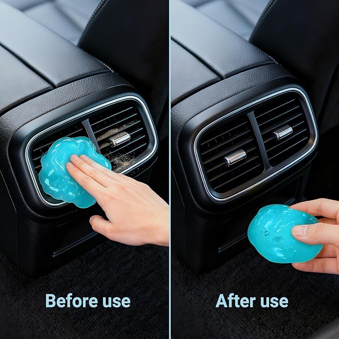 COLORCORAL 4 Pack Car Cleaning Gel Reusable Auto Slime Cars Cleaner Dust Cleansing Gels,Vehicle Interior Cleaning Care Putty,Keyboard Cleaner Goop for Car Vent, Corners, Crevice,Office Desktops Debris