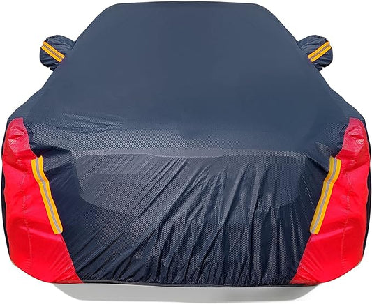 Car Cover Waterproof All Weather for Automobiles, 6 Layers Outdoor Full Exterior Cover Rain Sun UV Snowproof Protection with Zipper Cotton, Mirror Pocket for Sedan (173-183 inch)