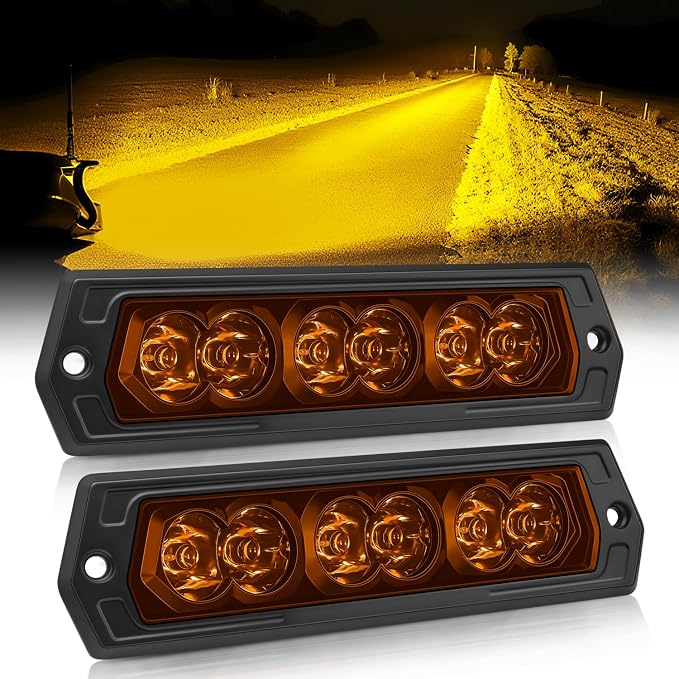 Flush Mount LED Pods Amber, SWATOW INDUSTRIES 7 Inch CREE LED Light Bar Amber Flush Mount Reverse Lights Spot Pod Lights Backup Lights for Truck Wrangler F150 Ram Toyota Chevy GMC SUV ATV