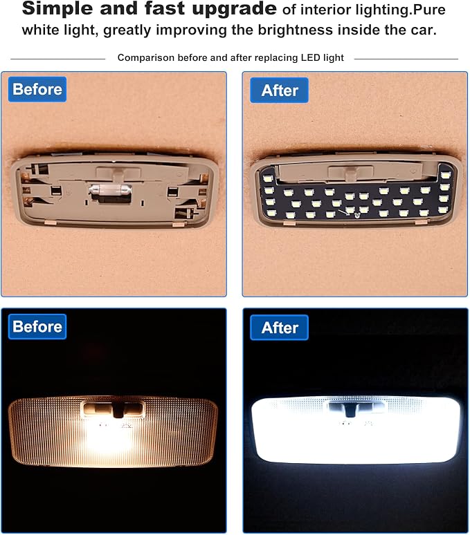 LED Light,Interior Dome Lighting Upgraded Accessory,6000K Pure White Light,Brightness Can Adjust,For Toyota Tacoma(3rd Gen,2016-2023),FJ Cruiser,4Runner,Rav4,Camry,Corolla,Highlander,Prius