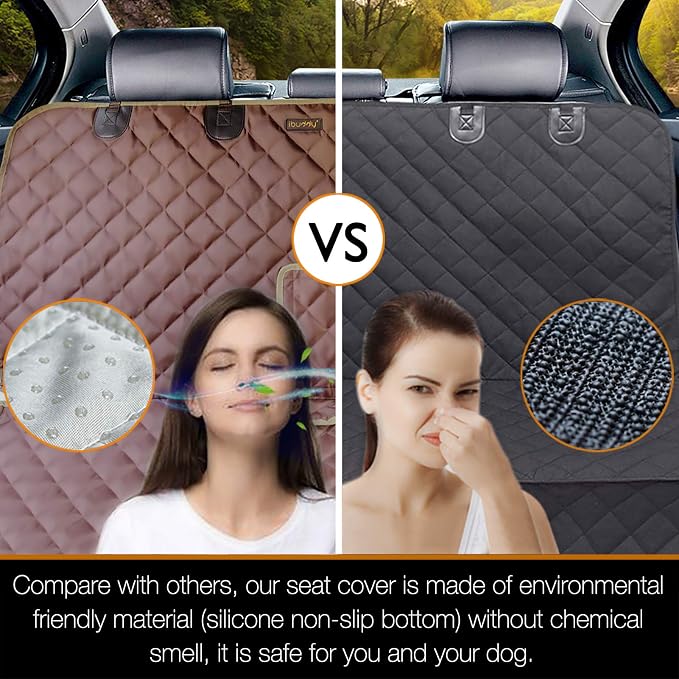 Car Seat Cover Waterproof Back Seat Cover for Kids and Dogs Without Smell Heavy Duty and Nonslip Rear Seat Protector Non Stick Fur Bench Seat Cover for SUV Van Easy to Install Machine Washable