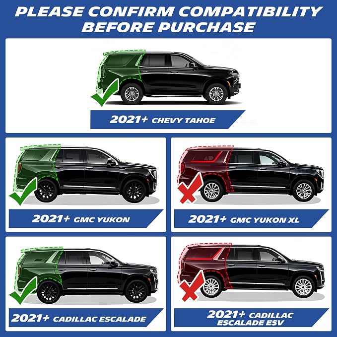 Michelin Vehicle Mats, All-Weather TPE Custom Fit Liner for 2021-2026 Chevy Tahoe/GMC Yukon/Cadillac Escalade 7 Seats, Not Fit Yukon XL/Escalade ESV or 8/9 Seats (7 Piece), Premier