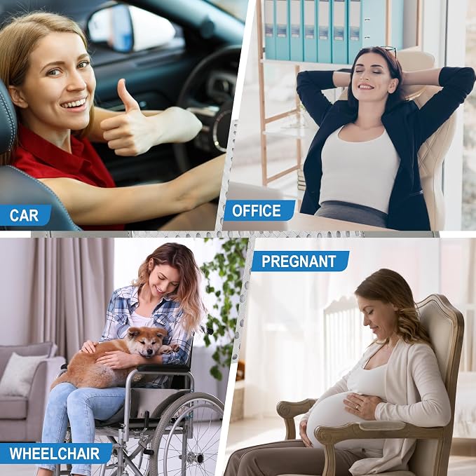 Lofty Aim Lumbar Support Pillow for Car, Car Seat Back Support for Driving | Memory Foam Car Lumbar Support for Driving, Car Back Cushion, Adjustable Straps, Lower Back Pillow, Breathable 4D Mesh, Gray