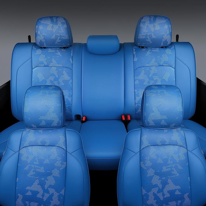 Carlimeki Leather Seat Covers Custom Fit for Tacoma Gen 3rd (2016-2023) | For Double & Crew Cab only - Fits SR, SR5, Limited, TRD Pro, TRD Sport, TRD Off-Road, Trail Special Edition - Fully Covered