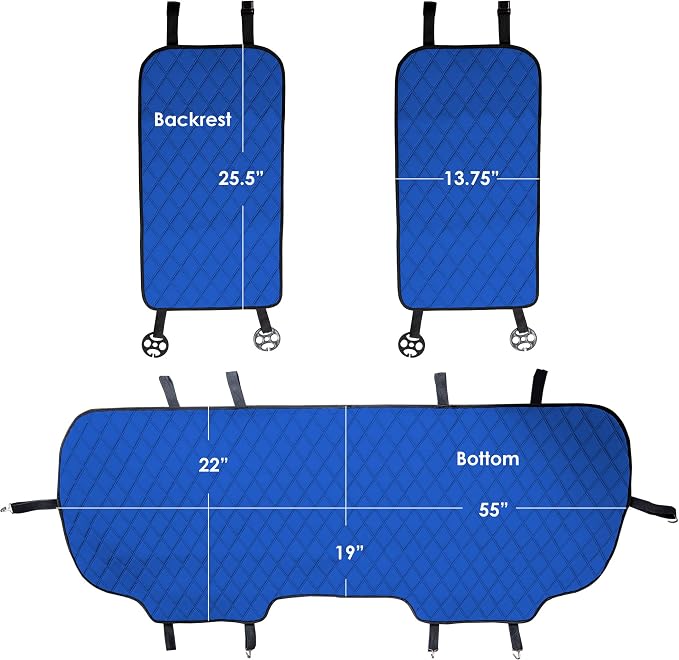 FH Group Car Seat Cushion Neosupreme Automotive Seat Cushions - Universal Fit, Rear Car Seat Cushion, Car Seat Cushions With Non-slip Silicone Backing for SUV, Sedan, Van Rear Set Blue