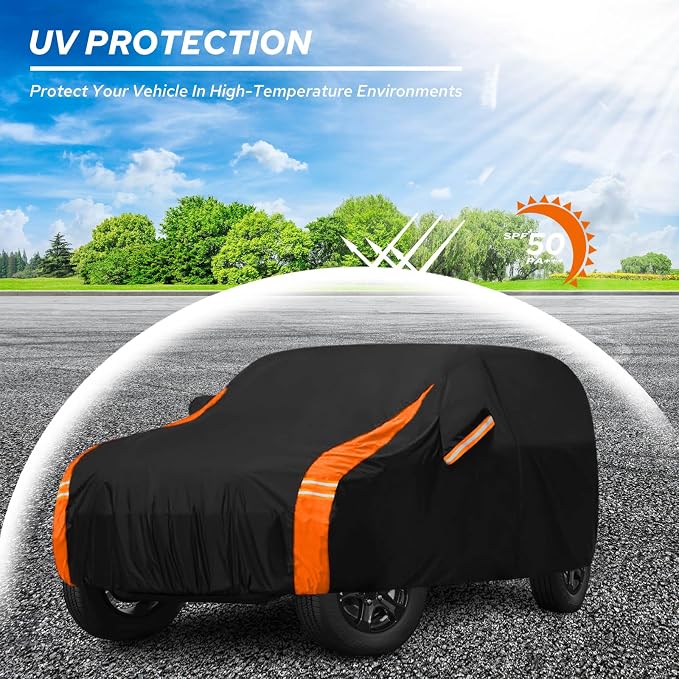 10-Layer Compatible with Jeep Cover Waterproof 2 Door All Weather for Automobiles, Soft Cotton Lining Outdoor Full Covers with Door Zipper, Universal Fit for Wrangler CJ YJ TJ JK JL