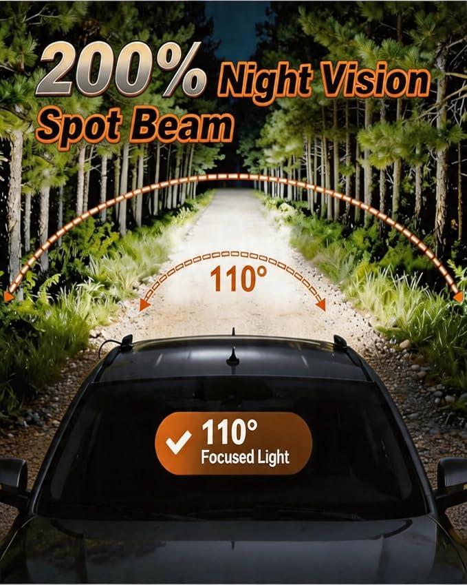 6 Inch LED Light Bar Slim LED Pods Fog Lights for Truck ATV UTV Motorcycle | 2PCS 120W Spot Beam Bumper Auxiliary Backup Driving Light Pod Single Row Light Bar w/DT Wiring Harness kit IP68 Waterproof