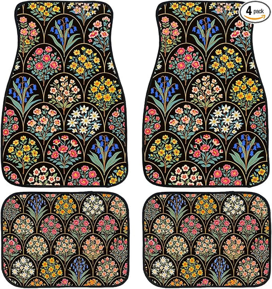 Butterfly Car Floor Mats Kawaii Purple Fantasy Glow Carpet Front Rear Carpets Mat Decorative Car Floor Carpets Non-Slip Auto Car Accessories Universal Fit Car Accessories for Truck